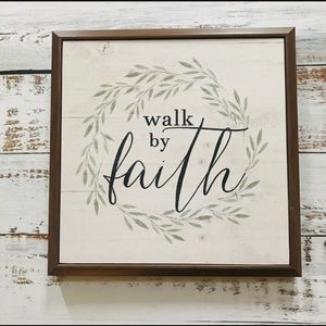 🆕 Wall Sign • Walk by Faith Script Square Shape